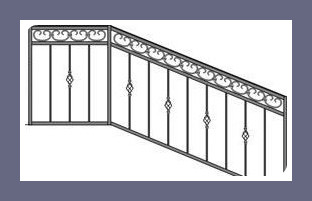 Перила для ступеней кованые простые модель 62