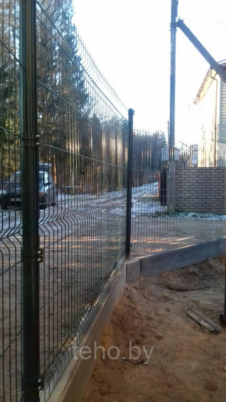 Временный забор на сборном бетонном фундаменте под ключ - фото 9 - id-p91302068