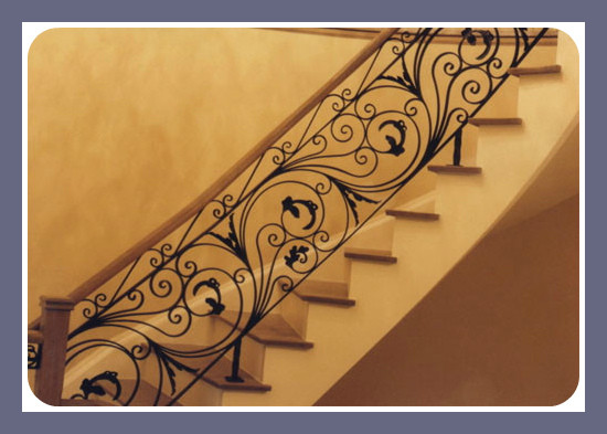 Ограждение для лестниц с ажурной ковкой модель 124