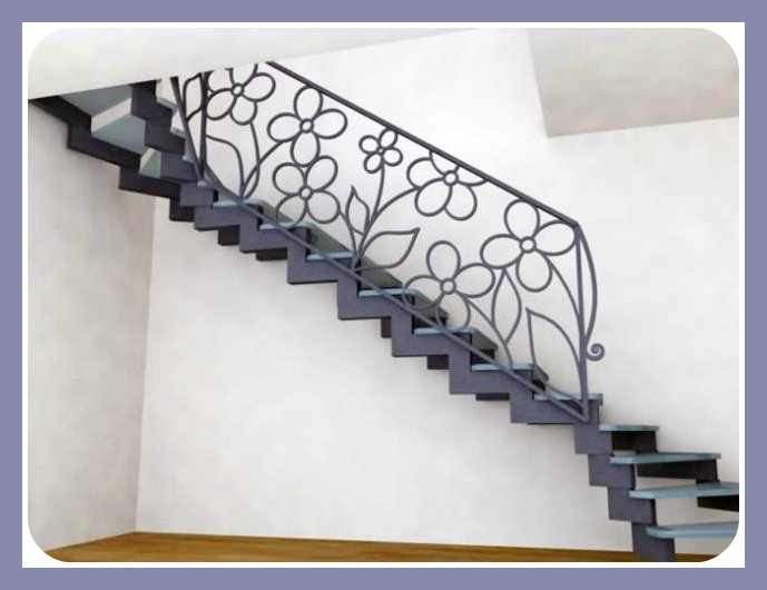 Перила для лестниц с узором из цветов модель 160 - фото 1 - id-p48077419