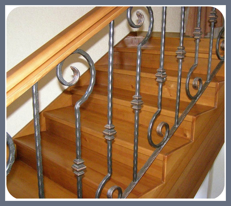 Ограждение для лестниц с коваными вставками модель 169 - фото 1 - id-p54198033