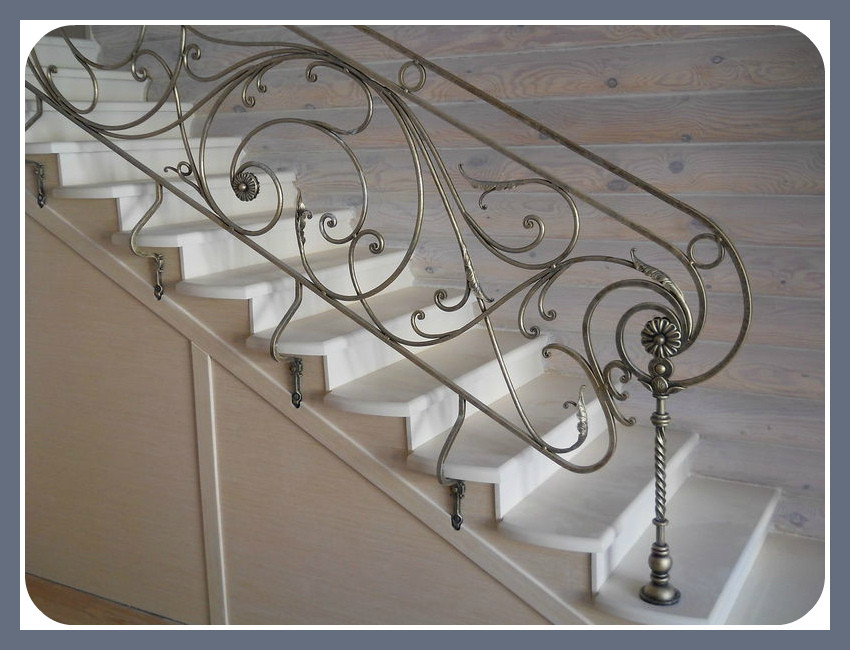 Перила для лестниц с кованым орнаментом модель 179 - фото 1 - id-p54199835