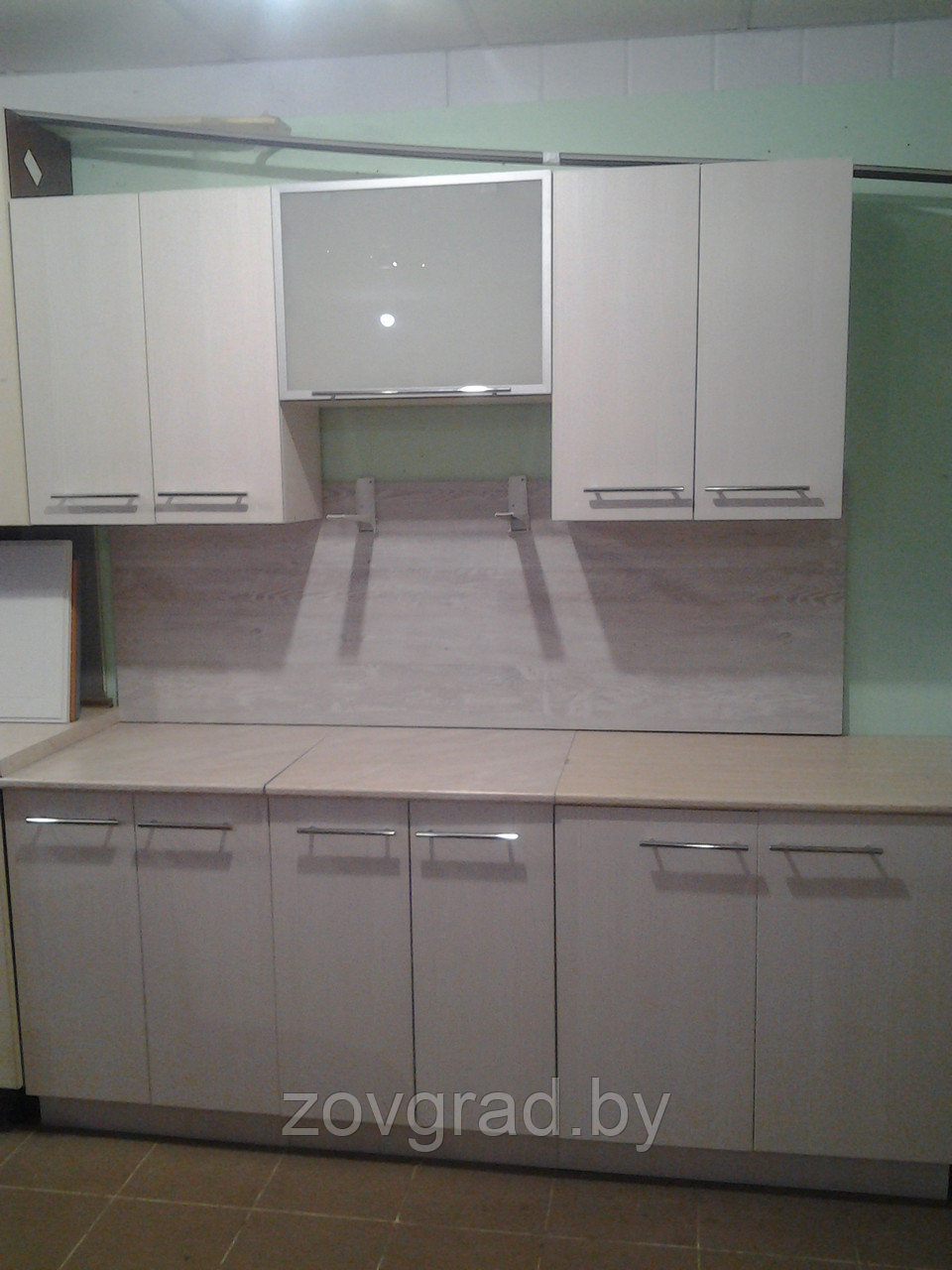 Угловая модульная кухня из пластика двух цветов серый и черный - фото 7 - id-p91315963