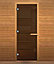 Стеклянная дверь 1900х700 гладкая бронза 8мм 3петли (Магнит Осина), фото 2