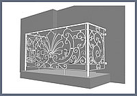 Балконное ограждение с кованым узором модель 135