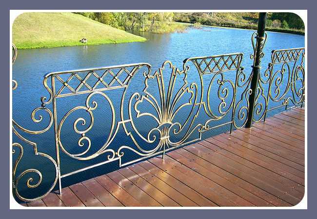 Перило для террасы и балкона из ковки металлическое модель 153 - фото 1 - id-p54177872
