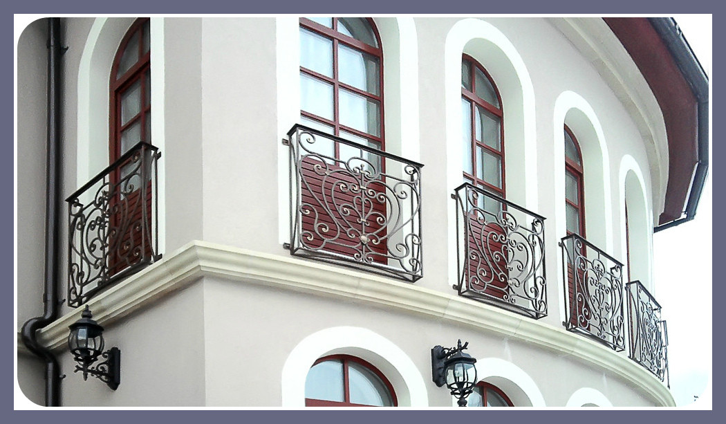 Перила балконные с кованым узором модель 174 - фото 1 - id-p62246086