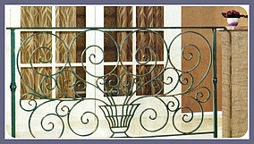 Перила для балконов кованые с растительным узором модель 185