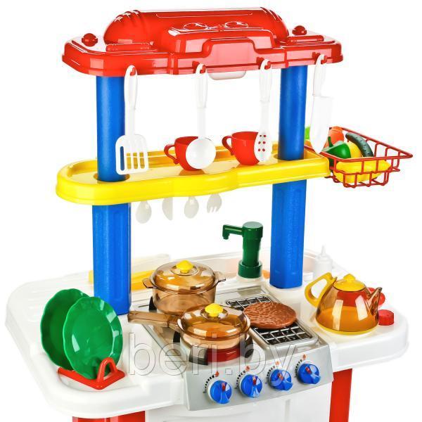 Детская игровая кухня 768A ДВУХСТОРОННЯЯ с настоящей водой, холодильник, духовка, 33 предмета, h 83 см (768а) - фото 3 - id-p91383720