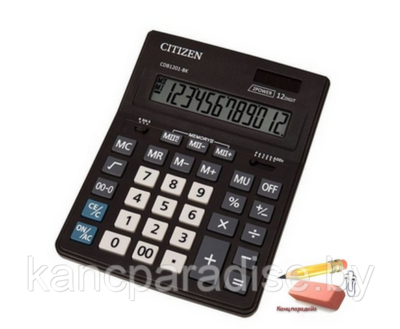 Калькулятор Citizen CDB 1201 BK 12-разрядный, арт.CDB-1201 BK - фото 1 - id-p91418886