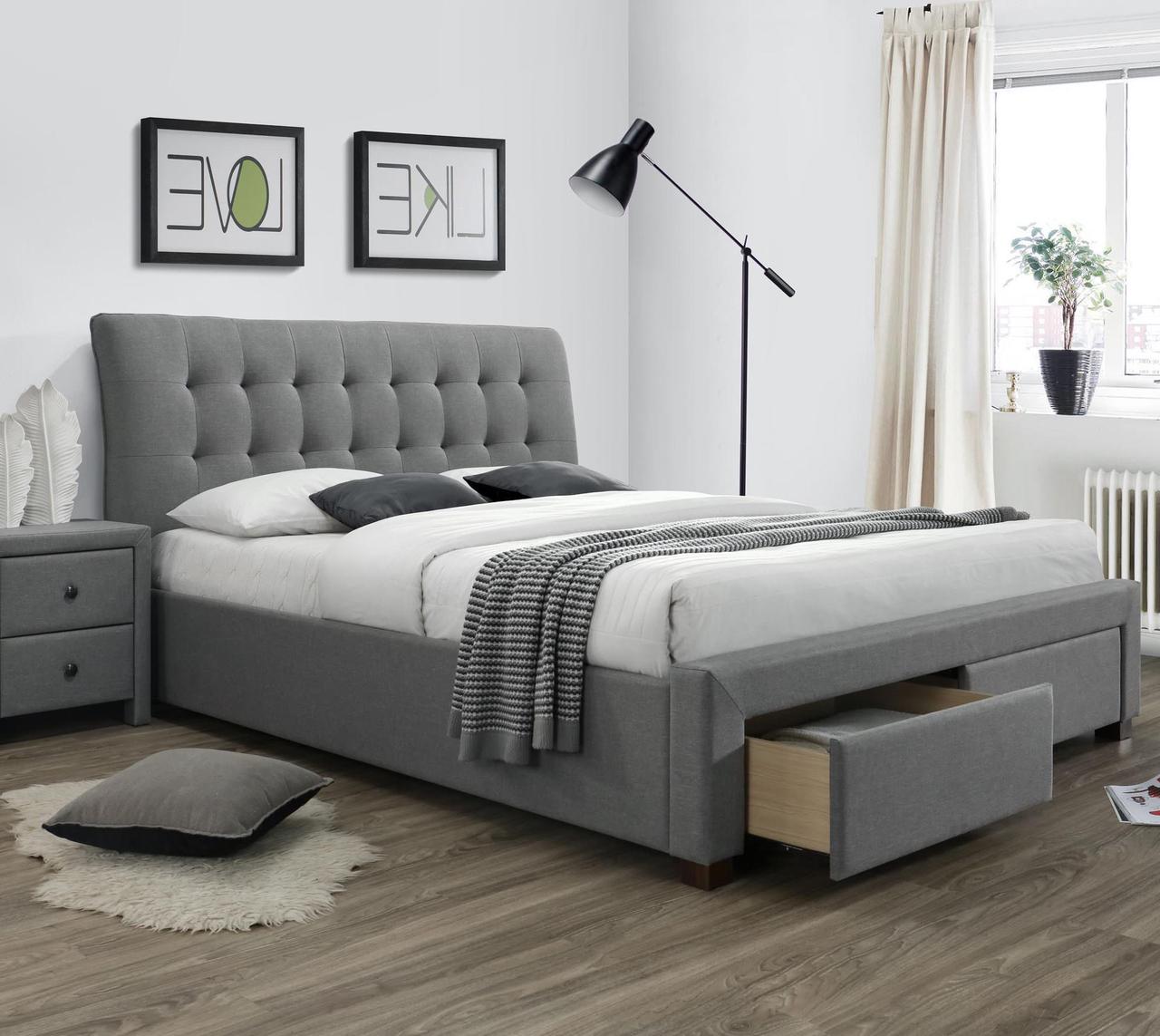 Кровать Halmar PERCY (серый) 160/200