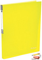 Папка на 2 кольца Berlingo Neon, 25 мм., 700 мкм., желтая