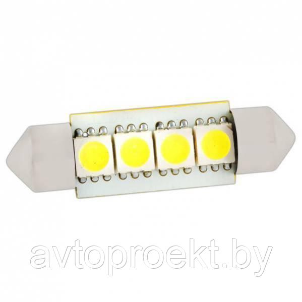 Автолампа светодиодная 4 smd led C10W