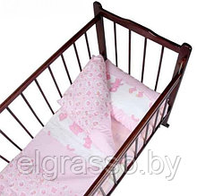 Комплект постельного белья в кроватку "Малютка" для девочки, 3 предмета, ТМ Мама Шила