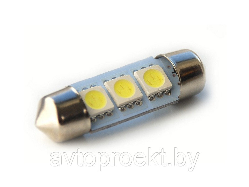 Автолампа светодиодная 3 smd led C5W