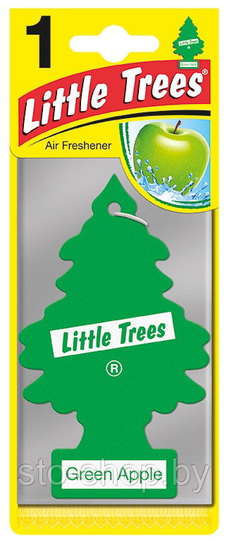 Ароматизатор для салона авто подвесной Зеленое яблоко Little Trees Air Freshener Green Apple (Швейцария)