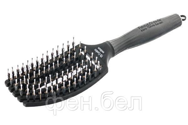 Щетка массажная для волос Olivia Garden FingerBrush FB Comba medium изогнутая средняя COMBO - фото 1 - id-p91508918
