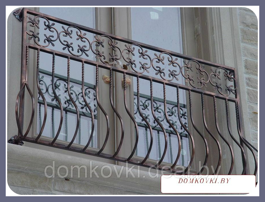 Ограждения балконов с элементами ковки Перило, ограждение лестничное французский стиль модель 32 - фото 1 - id-p4873756