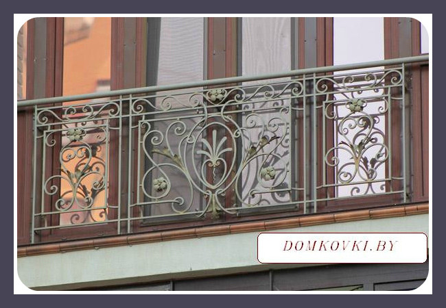Ажурное перило, ограждение для балкона металлическое кованое модель 41 - фото 1 - id-p4873759