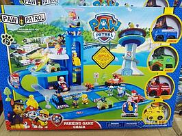 Парковка Щенячий патруль с лифтом + 4 героя на машинках арт.XZ-863N