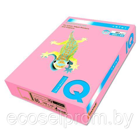 OPI74 Бумага цветная IQ COLOR, розовый-фламинго, 80 г/м2, А4, 500 л