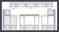 Перила на балкон с ковкой модель 115