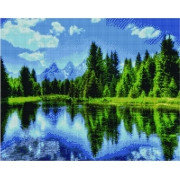 Алмазная живопись Лесное озеро 40х50 см