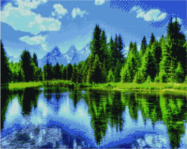 Алмазная живопись Лесное озеро 40х50 см - фото 3 - id-p91619912