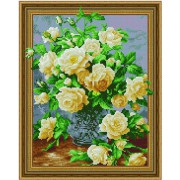 5D Картина из страз Белые розы 40х50 см