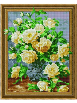 5D Картина из страз Белые розы 40х50 см - фото 2 - id-p91620271