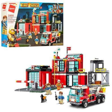 Детский конструктор Qman 2808 Пожарный участок служба станция, аналог Лего LEGO сити пожарная машина техника - фото 2 - id-p91627947
