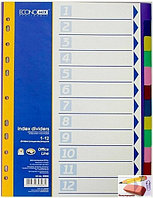 Разделитель пластиковый А4, 1-12 Economix, цветной