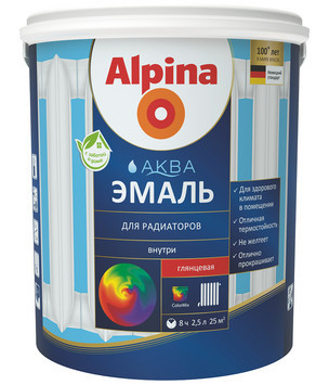 Alpina АКВА эмаль для радиаторов 0.9 л. - фото 1 - id-p91678919