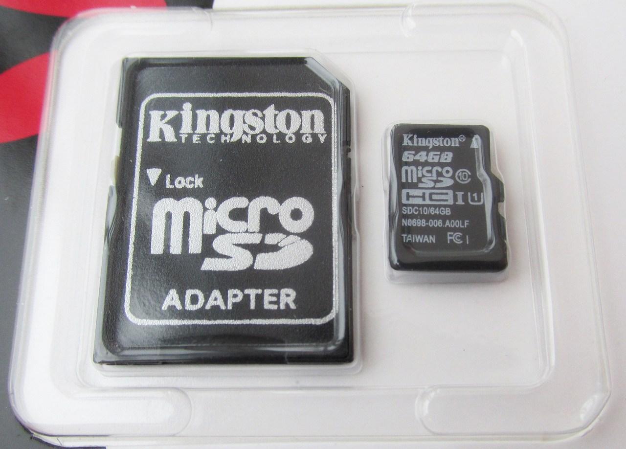 Карта памяти Kingston 64GB microSDHC class 10 + Adapter SDHC - фото 2 - id-p91685169