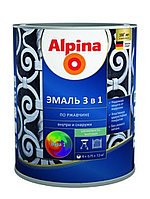 Alpina Эмаль по ржавчине 3 в 1 0.75 л.