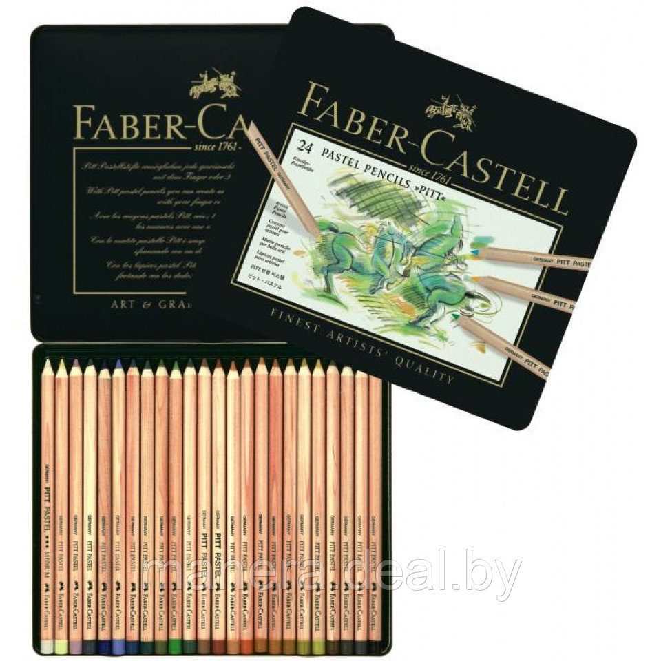 Профессиональные пастельные цветные карандаши Pitt от Faber- Castell 24 цвета