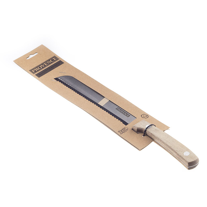 Нож для хлеба металлический с деревянной ручкой (Китай, 31.5х19.5 см)
