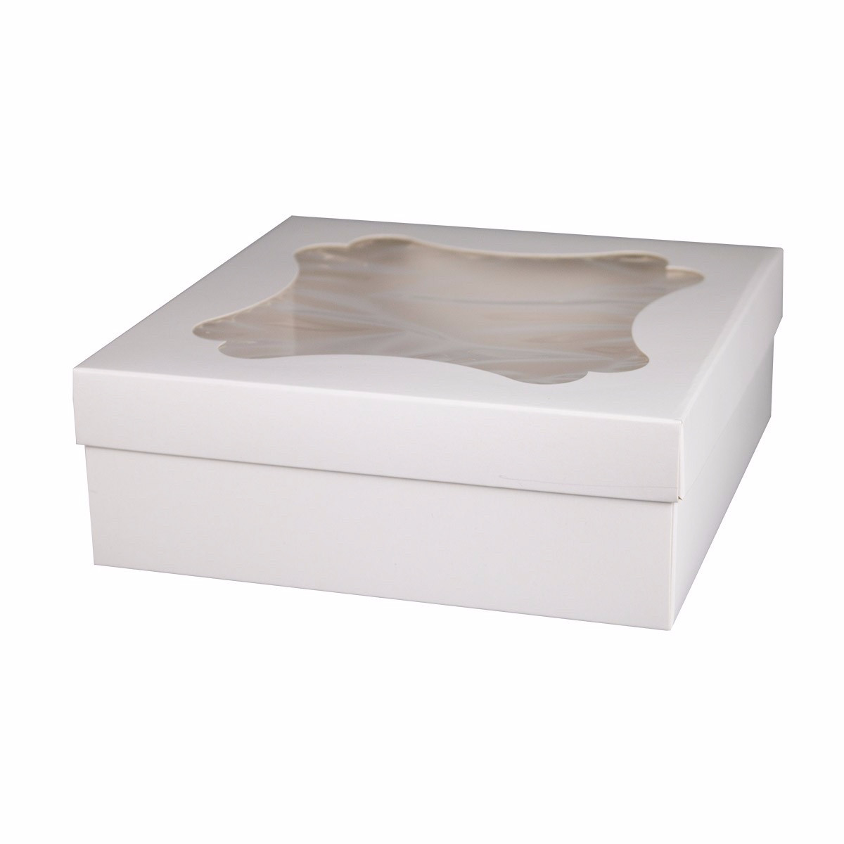 Коробка универсальная с окном Белая ЗФ7 CakeBox (Беларусь, 200х200х70 мм) - фото 1 - id-p91687585