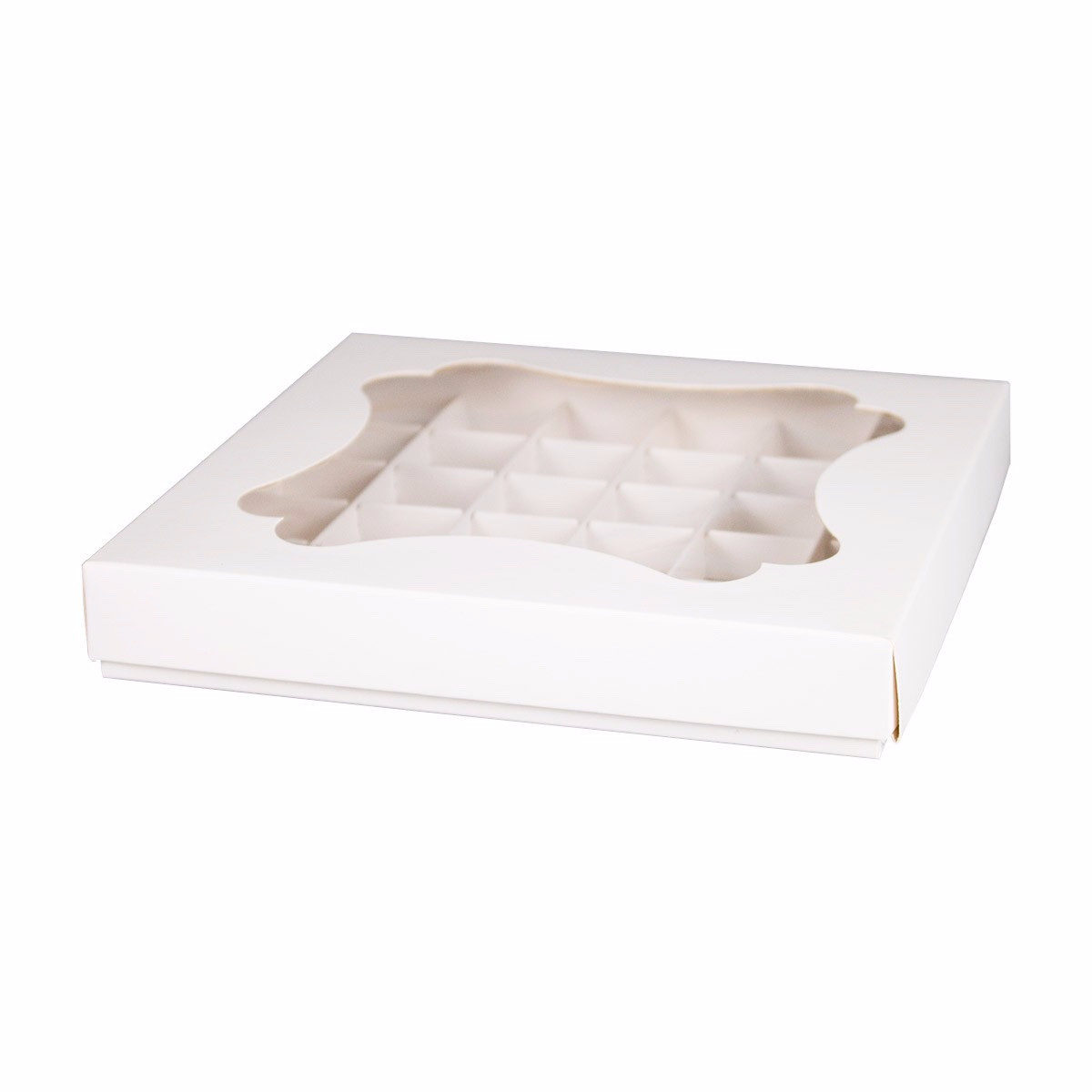 Коробка на 7 печений с окном Белая 7П CakeBox (Беларусь, 200х200х30 мм) - фото 1 - id-p91687875