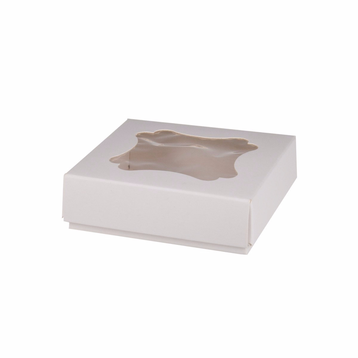Коробка на 1 печенье с окном Белая 1П CakeBox (Беларусь, 100х100х30 мм) - фото 1 - id-p91687876