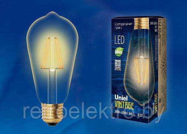 Ретро лампа светодиодная Эдисона LED-ST64-5W/GOLDEN/E27/CW GLV22GO - фото 1 - id-p89168903