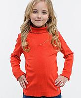 Гольфик водолазка для девочки (кашкорсе), рост 74, оранжевый, ТМ Соловьиная карусель