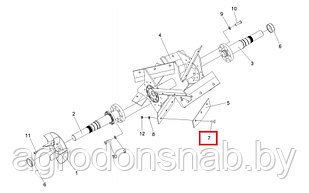 Болт крепления лопасти ускорителя выброса КВС-1-0142632 (КВС-1-0142631)