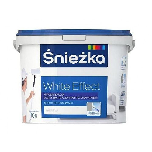 Краска водно-дисперсионная полиакриловая Sniezka White Effect, 4.2 кг