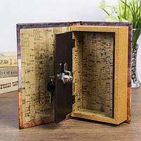 Сейф-книга дерево "Природа льва" кожзам 21х13х5 см, фото 3