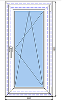 Окно ПВХ Salamander streamline 600 х 1200