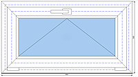 Окно ПВХ Brusbox 70 мм 900 х 500