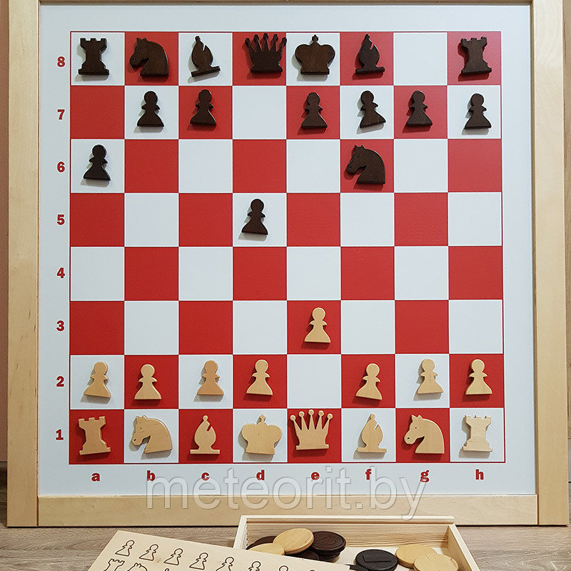 Игровая панель "Шашки и Шахматы" (1м*1м) - фото 1 - id-p89678134