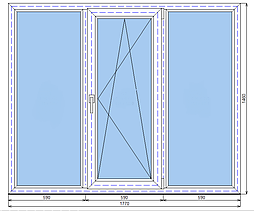 Окно ПВХ Brusbox 70 мм 1770 х 1460