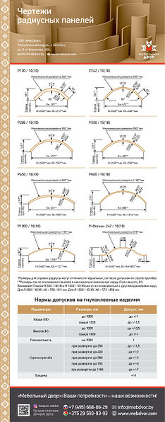 Заготовки для радиусных фасадов мдф